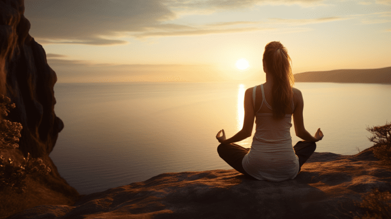 정신 건강을 위해 요가를 하는 여성의 모습