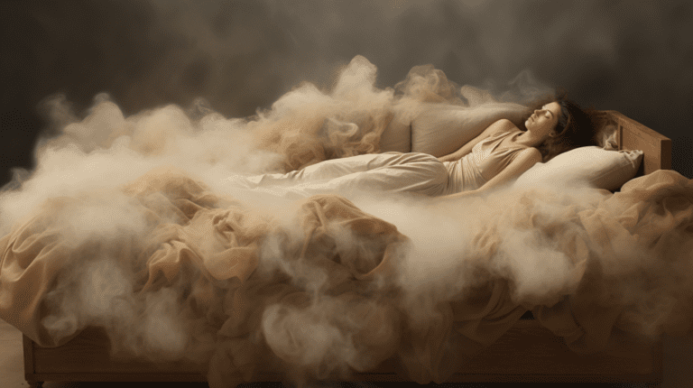 건강한 삶을 위한 수면 습관: 침대에서 편안하게 잠에 든 여성의 잠자리 모습